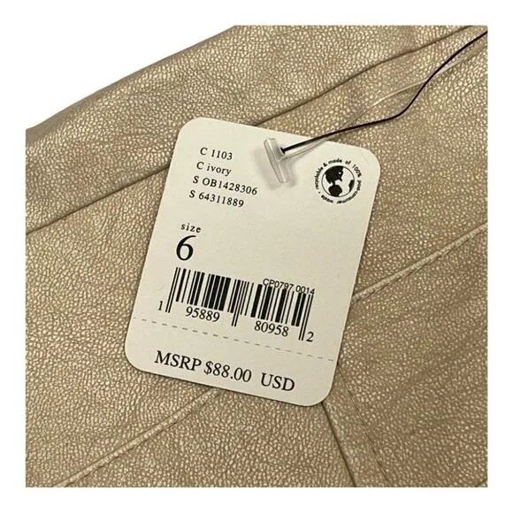 Free People Women’s 6 Mini Skirt Vegan Leather Light Academia School Girl Preppy
