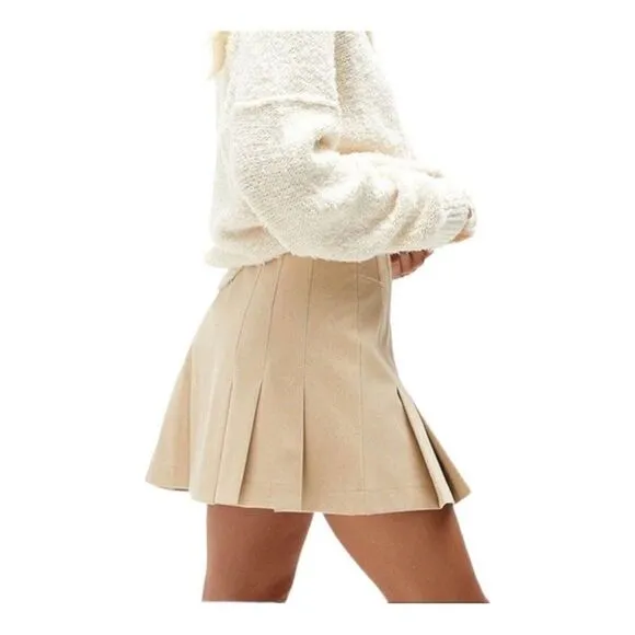 Free People Women’s 6 Mini Skirt Vegan Leather Light Academia School Girl Preppy