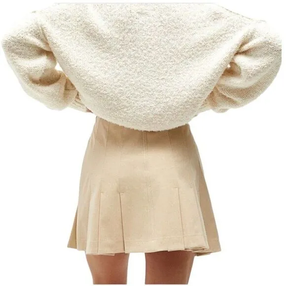 Free People Women’s 6 Mini Skirt Vegan Leather Light Academia School Girl Preppy