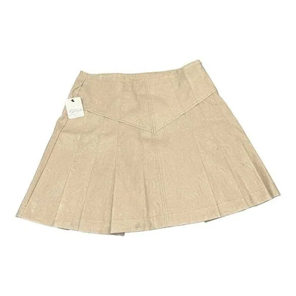 Free People Women’s 6 Mini Skirt Vegan Leather Light Academia School Girl Preppy