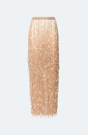 Fringe Sequin Pencil Skirt