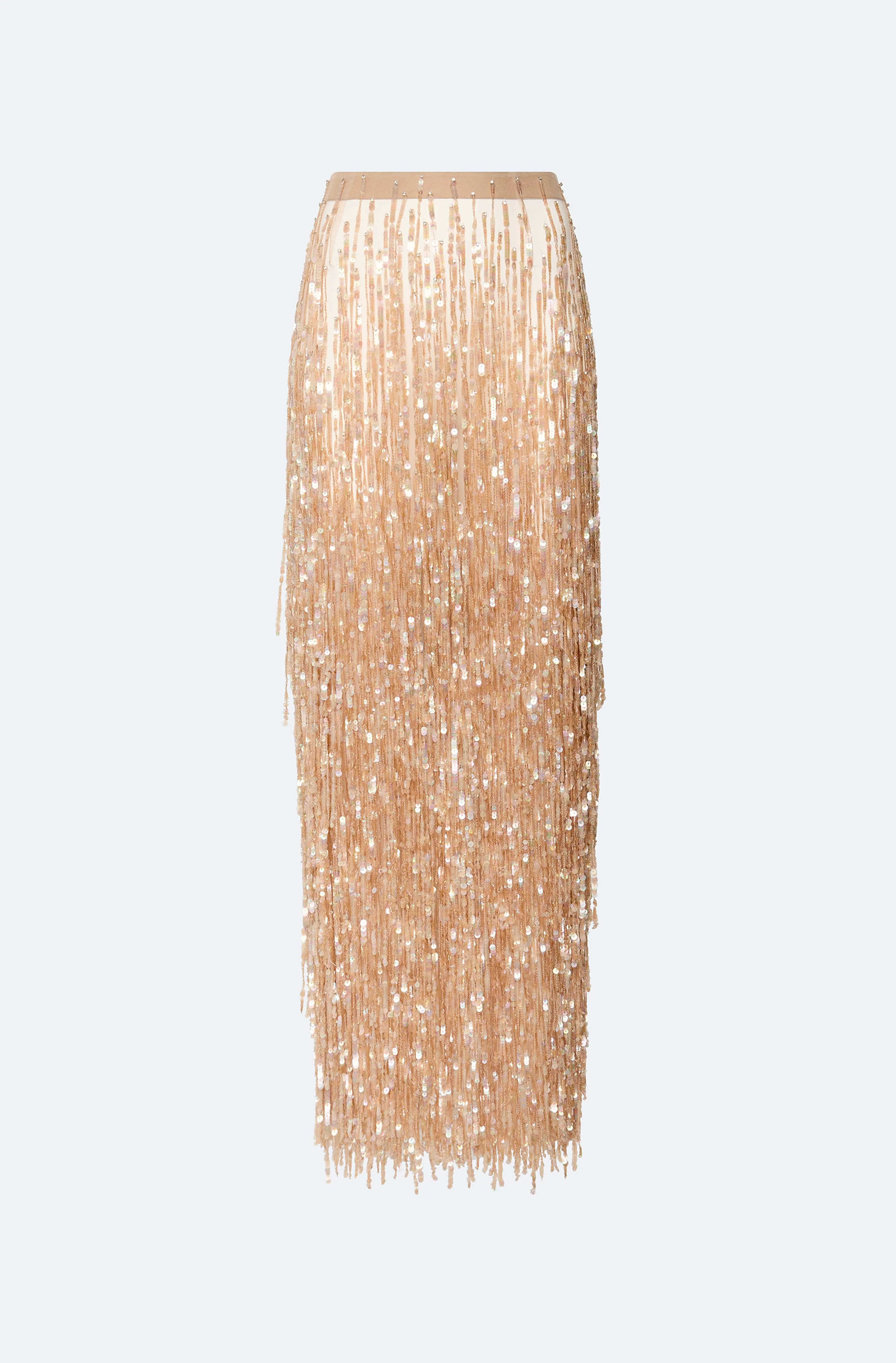 Fringe Sequin Pencil Skirt