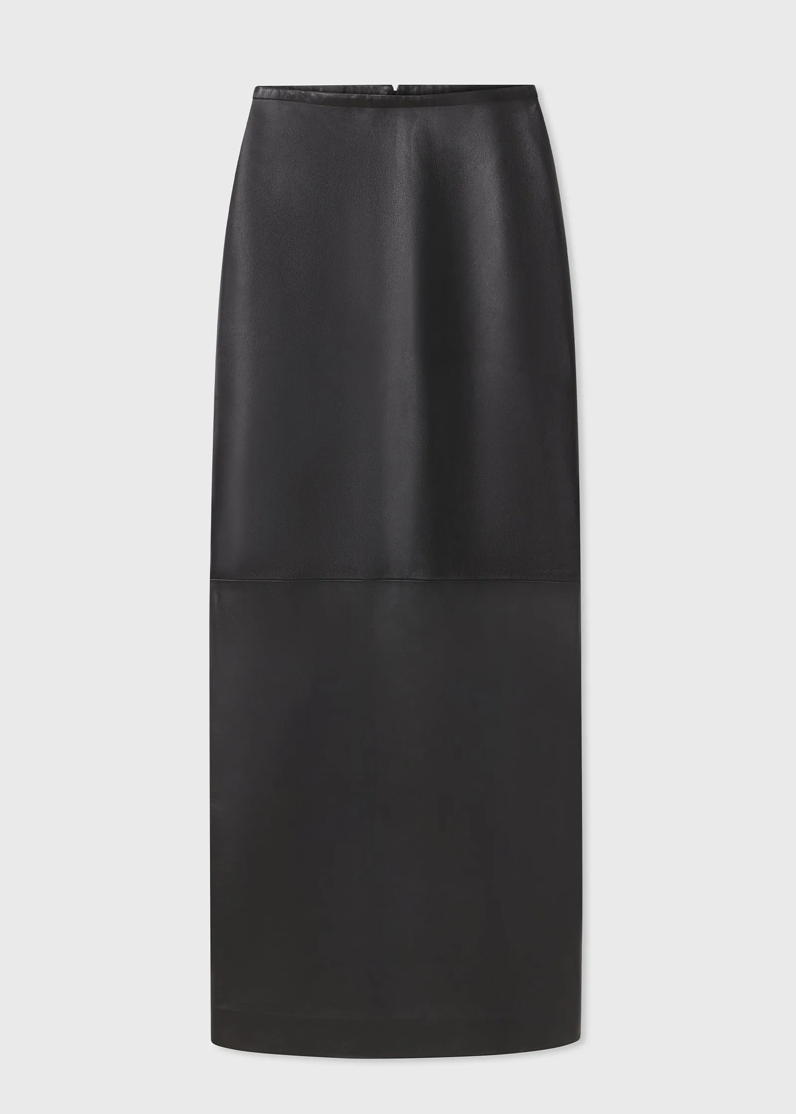 Full Length Skirt in Leather  - Black