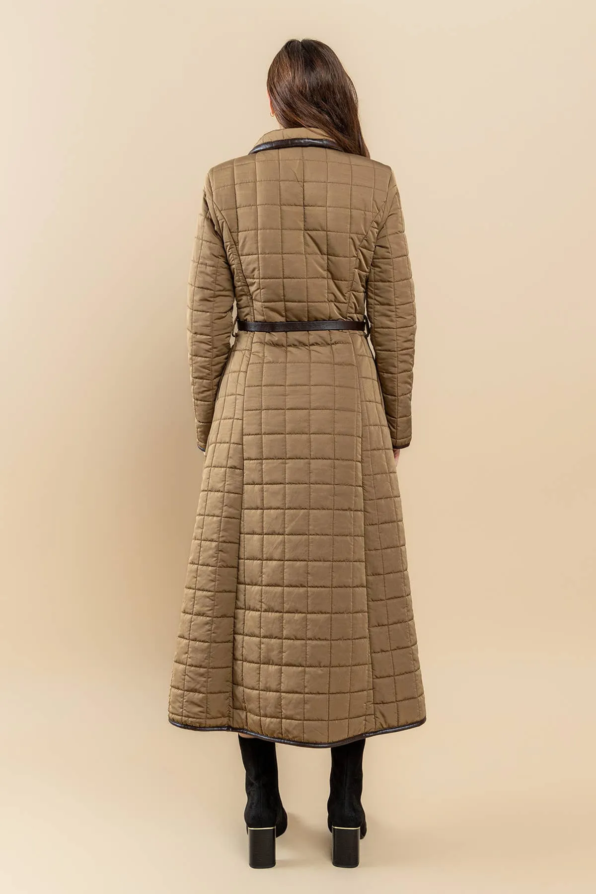 FULL SKIRT BUBBLE MAXI COAT: Black