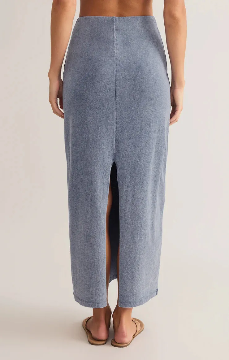 Gail Denim Midi Skirt-Medium Indigo
