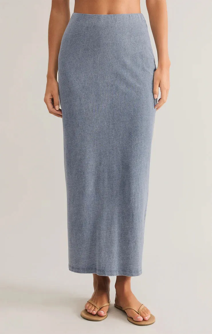 Gail Denim Midi Skirt-Medium Indigo