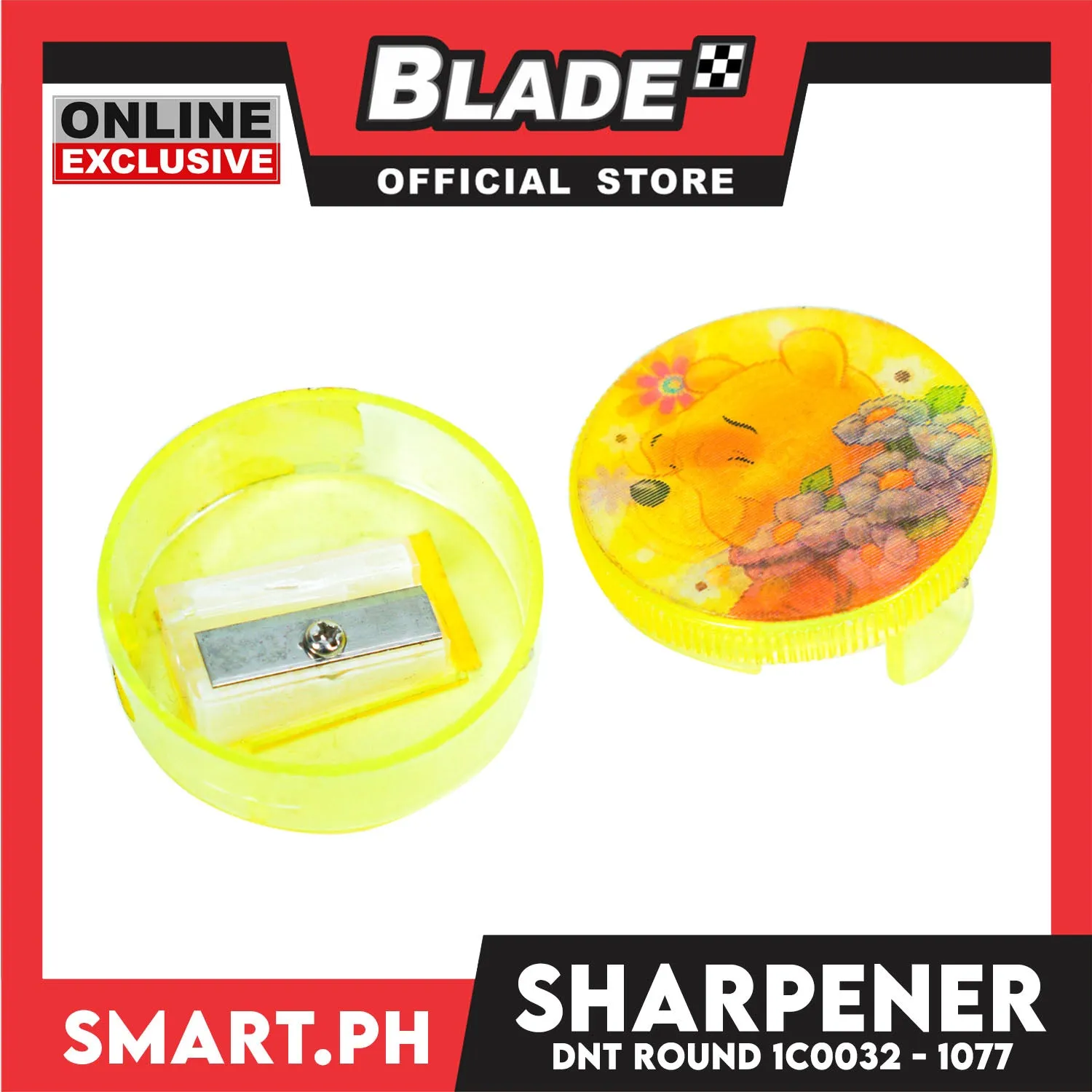 Gifts Round Sharpener Pencil With Character Design 1C0032-1077 (Assorted Designs and Colors)