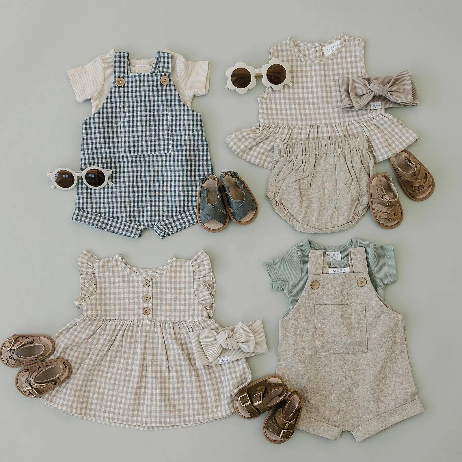 Gingham Ruffle Linen Dress