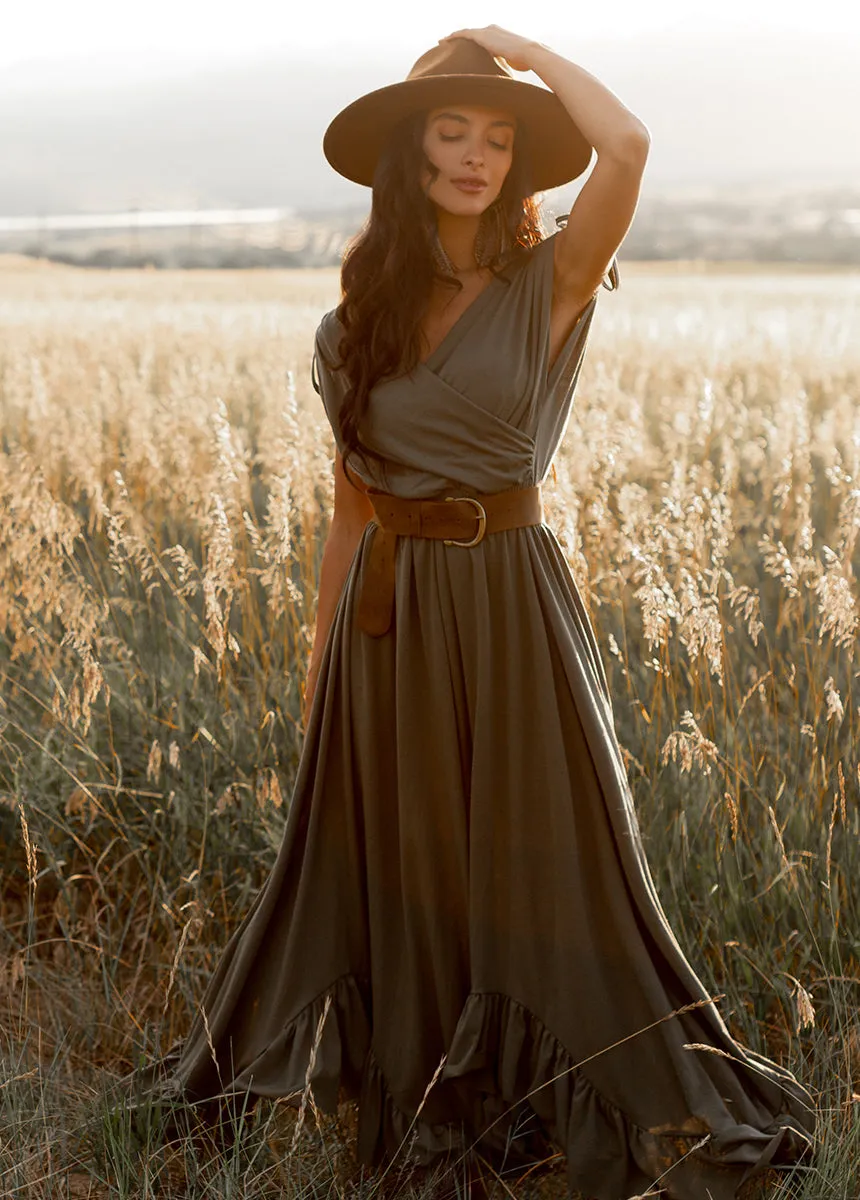 Giovanna Dress in Army Green