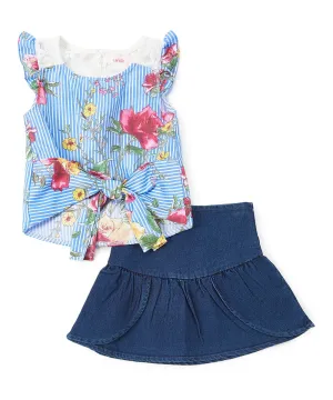 Girl Denim Skirt Set 2-8