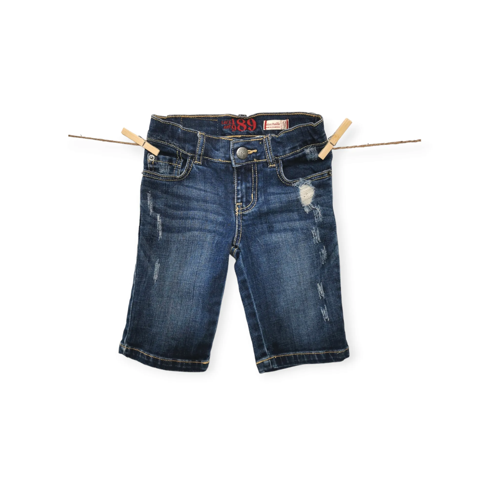 GIRL SIZE 6X/7 YEARS - CHILDREN'S PLACE, Denim Bermuda Shorts EUC B51