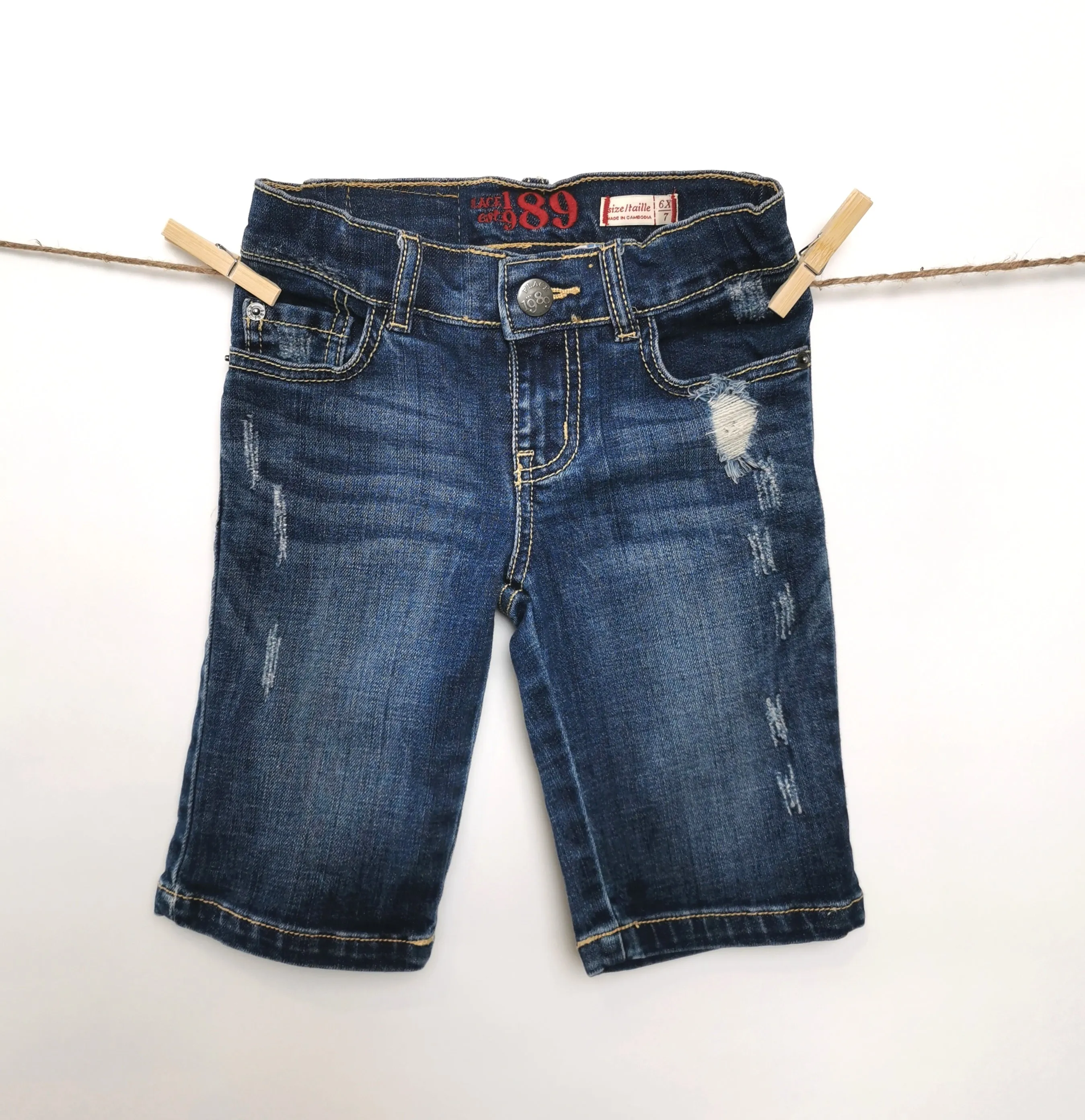 GIRL SIZE 6X/7 YEARS - CHILDREN'S PLACE, Denim Bermuda Shorts EUC B51
