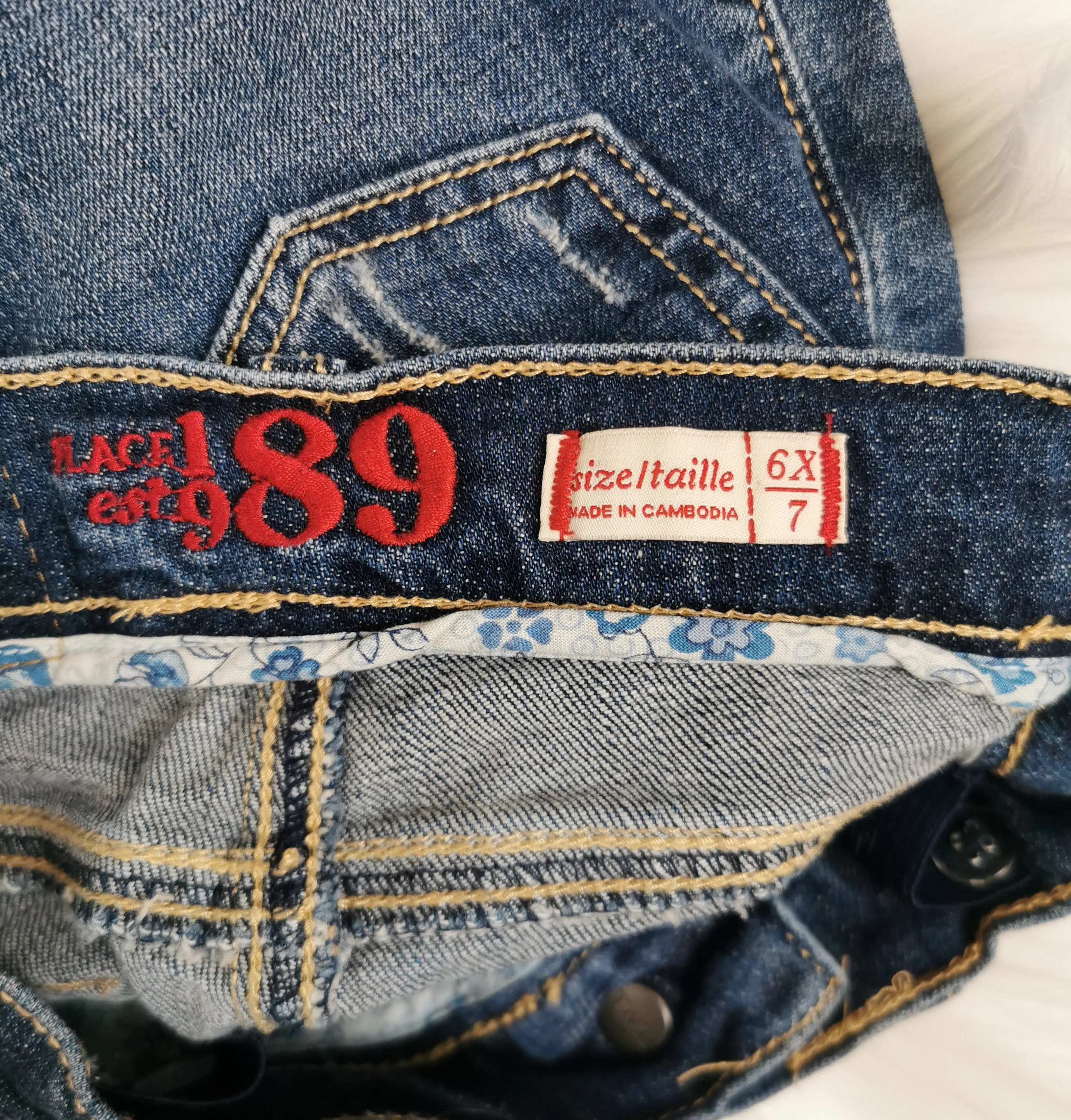 GIRL SIZE 6X/7 YEARS - CHILDREN'S PLACE, Denim Bermuda Shorts EUC B51