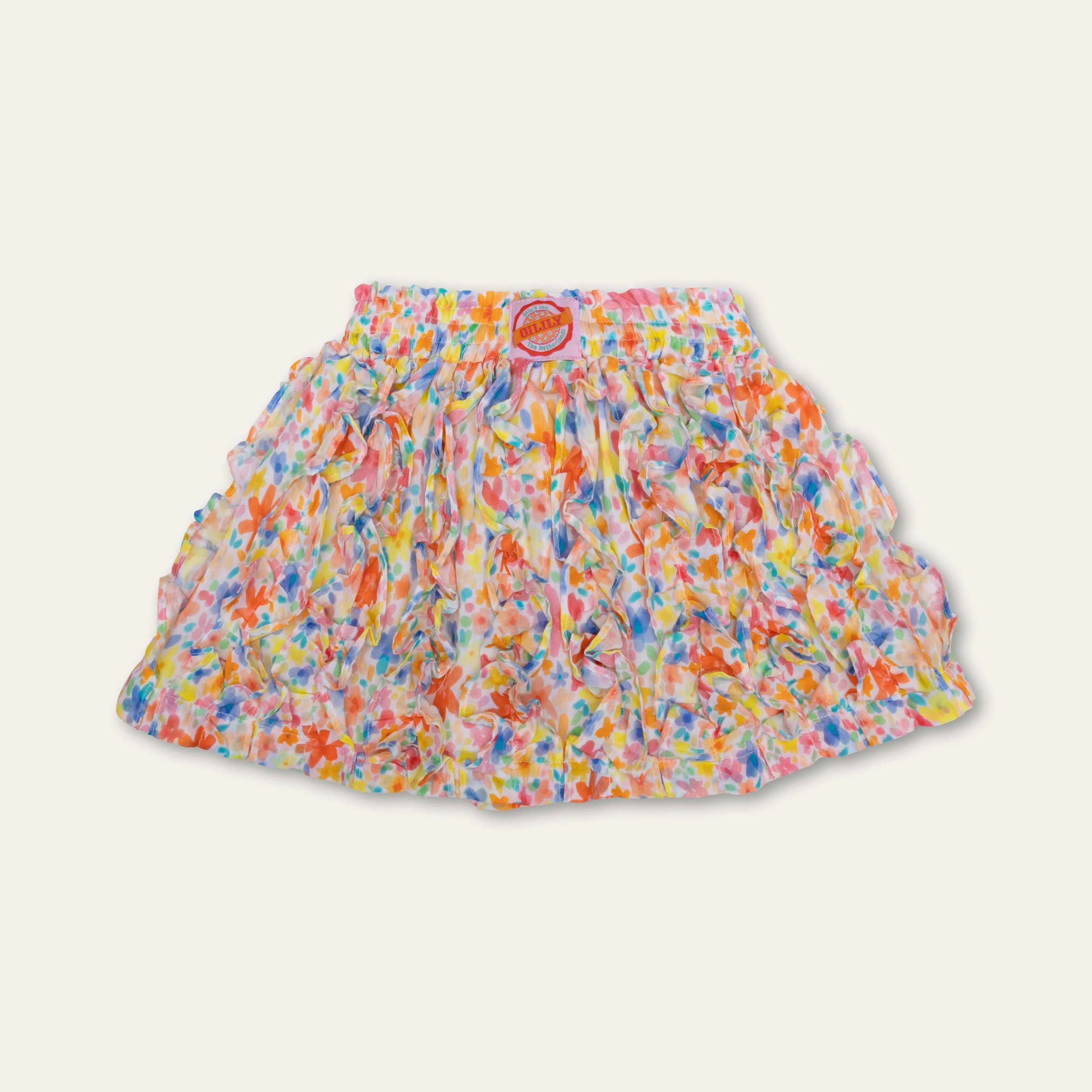 Girls Green Floral Skirt