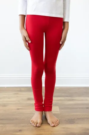 Girls Red Leggings