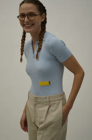 Goldie Blue Form Fitting Ribbed Knit Bodysuit