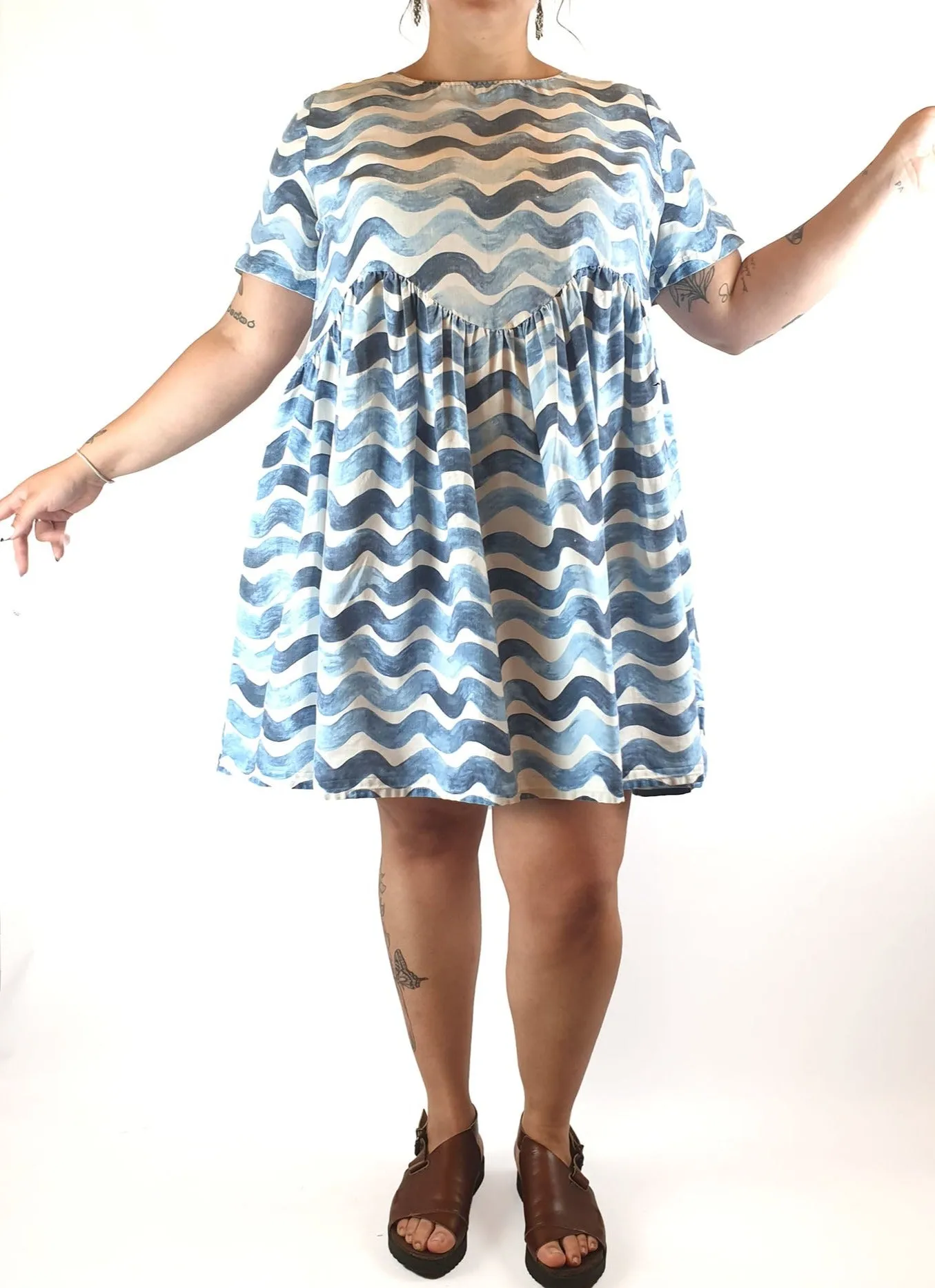Gorman blue wave print dress size 14