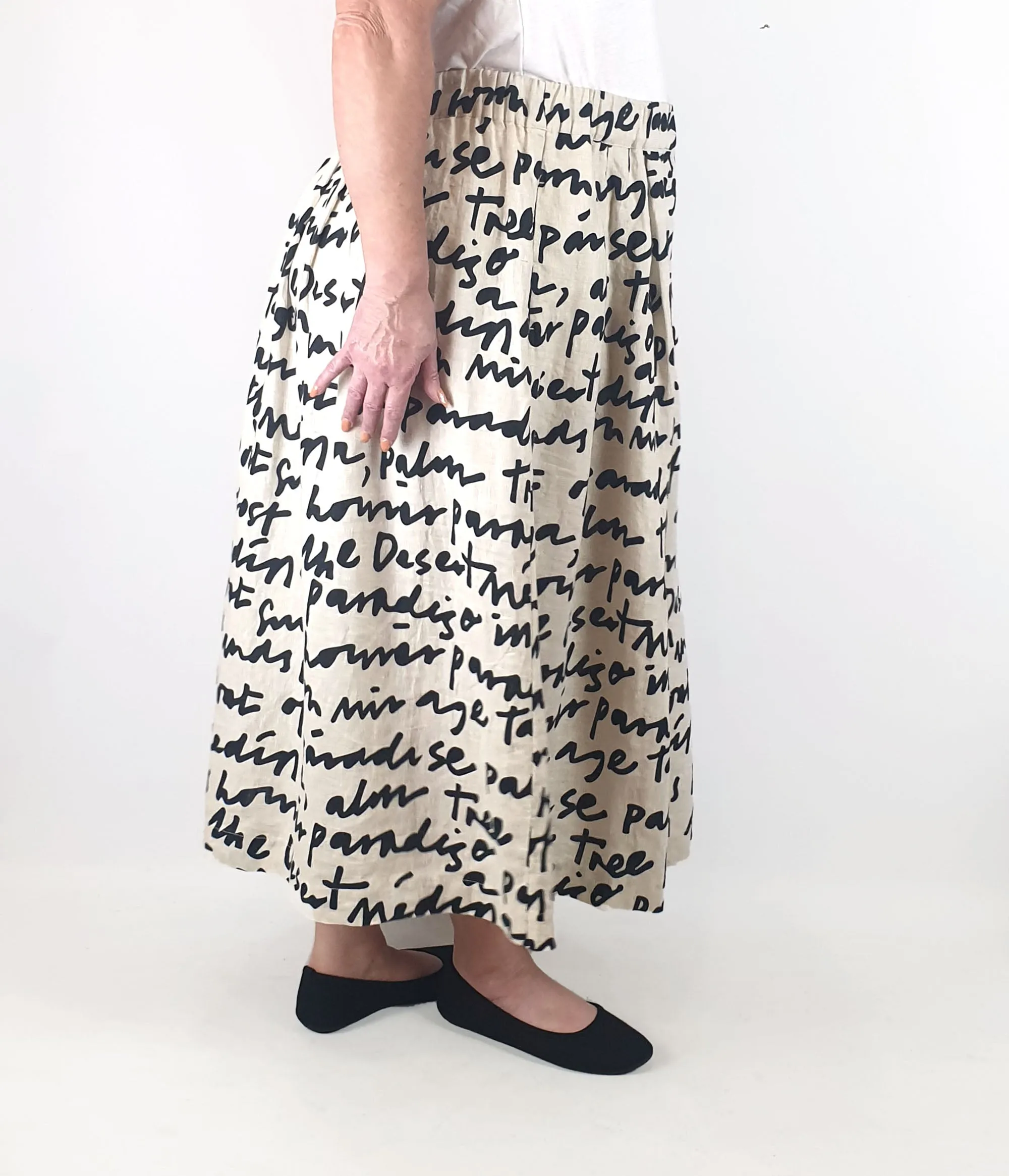 Gorman linen neutral print skirt size 16