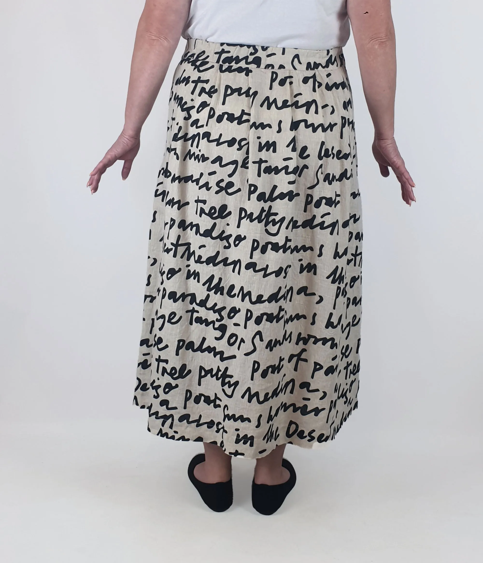 Gorman linen neutral print skirt size 16