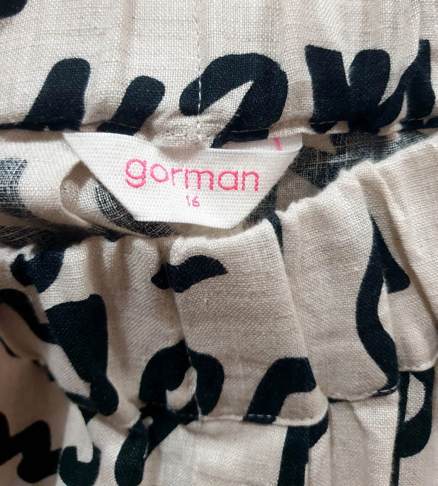 Gorman linen neutral print skirt size 16