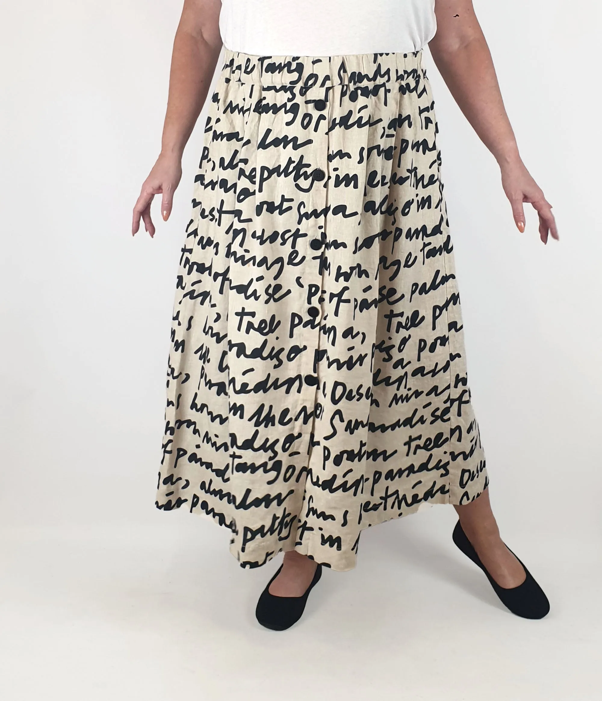 Gorman linen neutral print skirt size 16