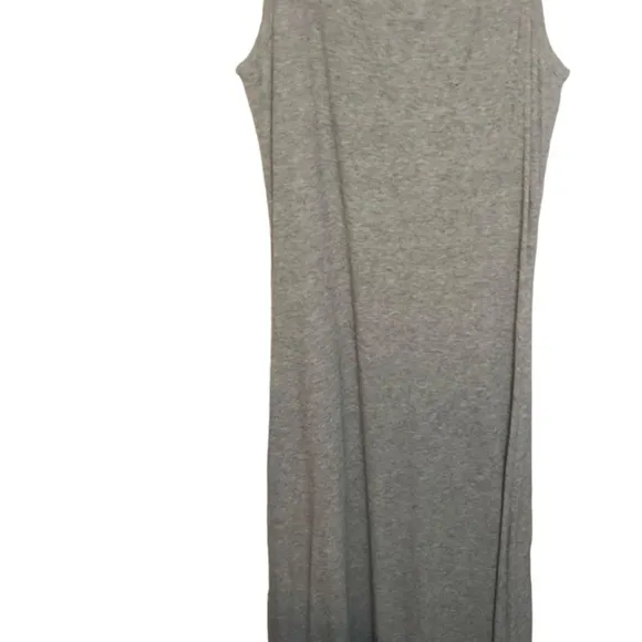 GRAY MAXI dress size large soft scoop neck maxi dress slim to full w/ stretch