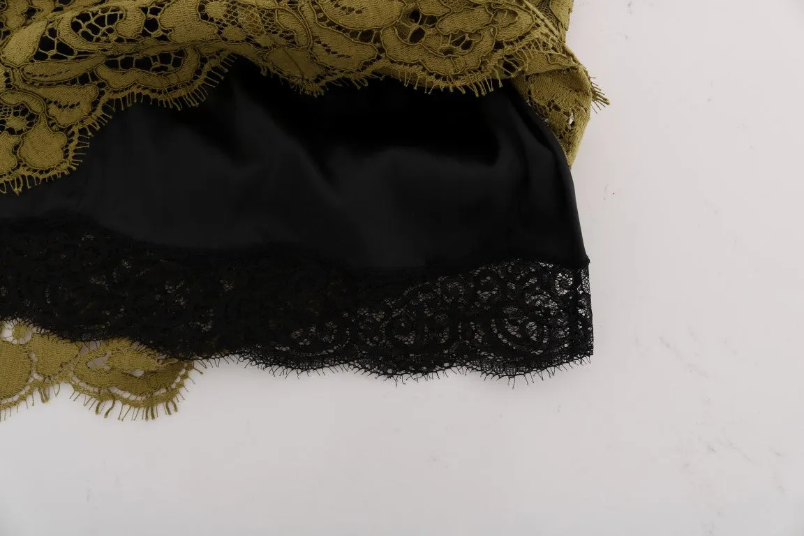 Green Macramé Lace Skirt