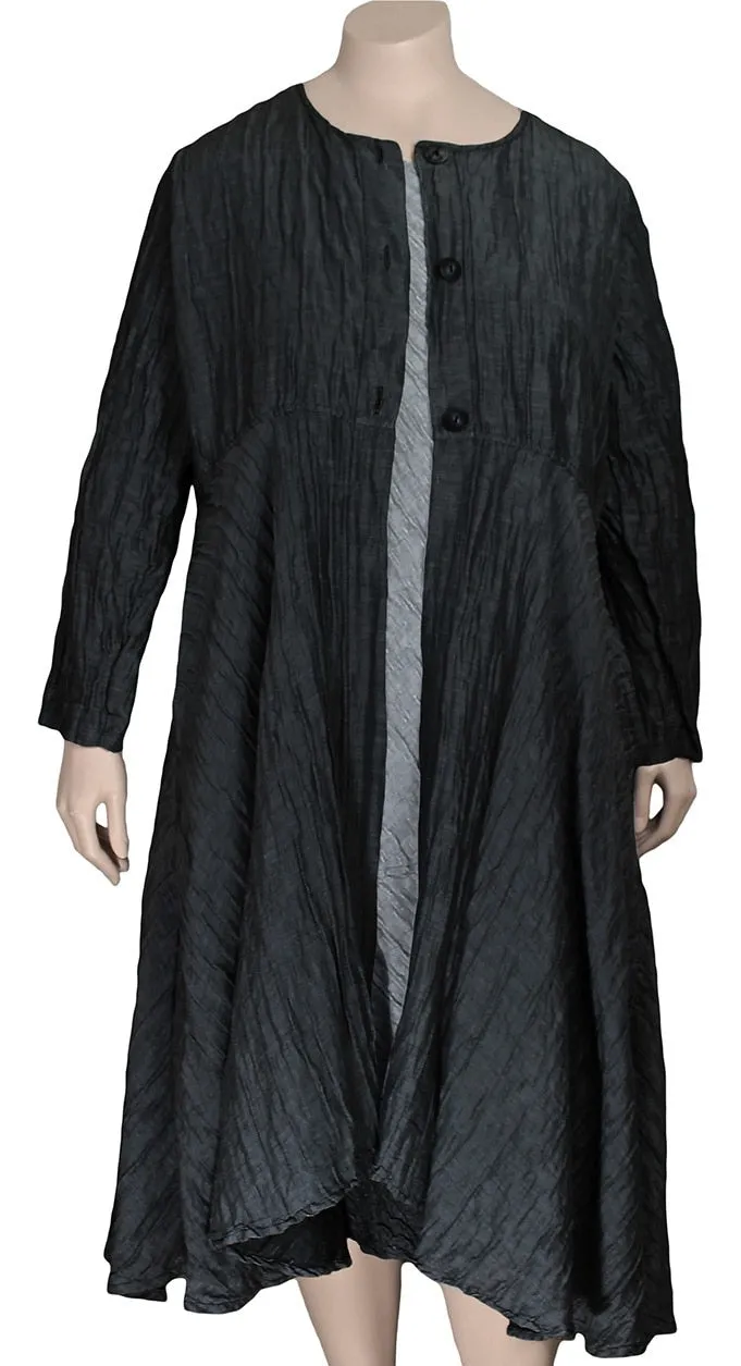 GRIZAS Crinkled Flared Hem Coat / Jacket