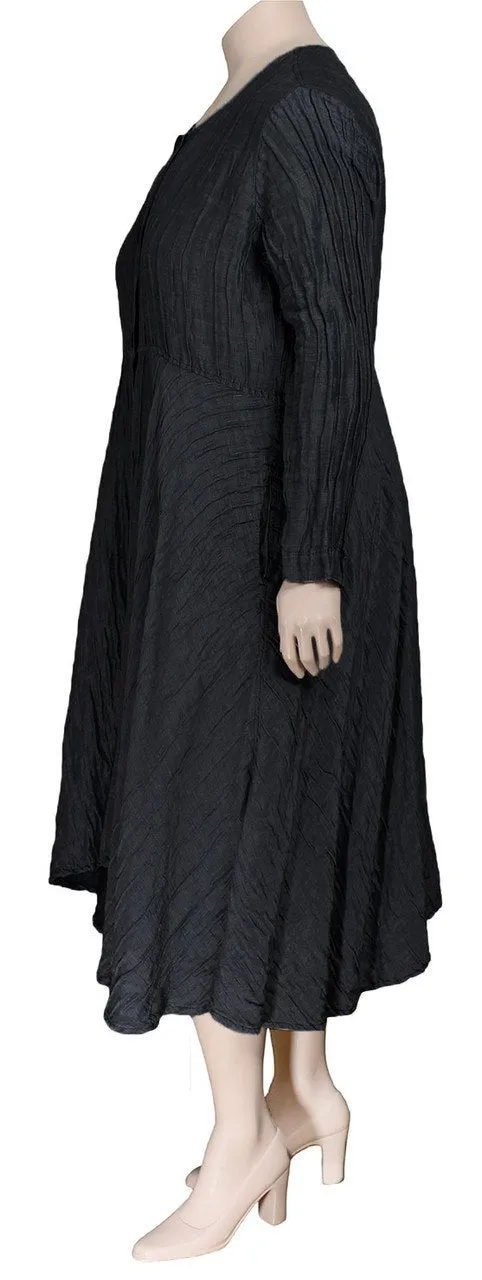 GRIZAS Crinkled Flared Hem Coat / Jacket