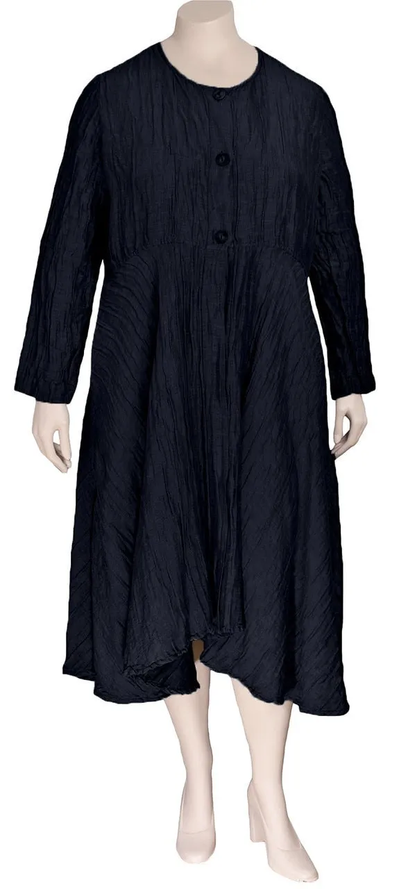 GRIZAS Crinkled Flared Hem Coat / Jacket