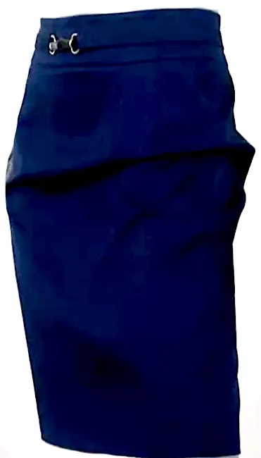 Gucci Italy. Vintage Tom Ford Bamboo Detail Pencil Navy Cotton Stretch Twill Skirt
