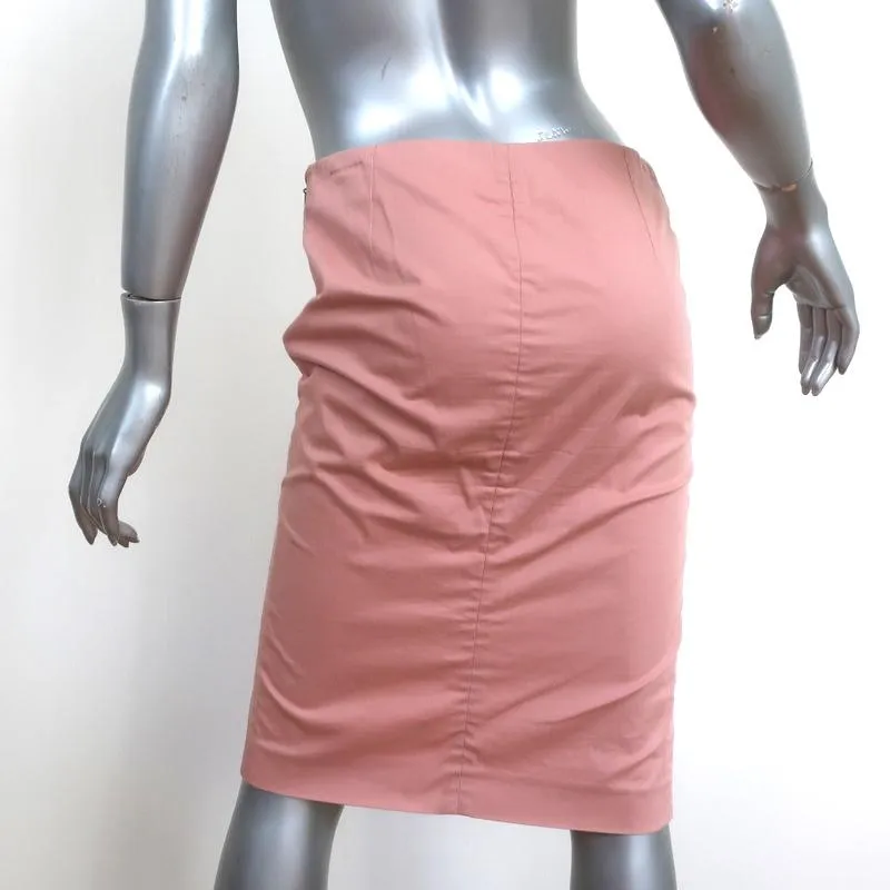 Gucci Tom Ford Front-Slit Pencil Skirt Pink Stretch Cotton Size 40