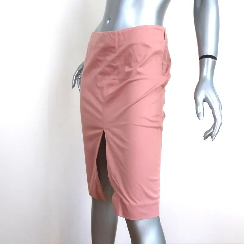Gucci Tom Ford Front-Slit Pencil Skirt Pink Stretch Cotton Size 40
