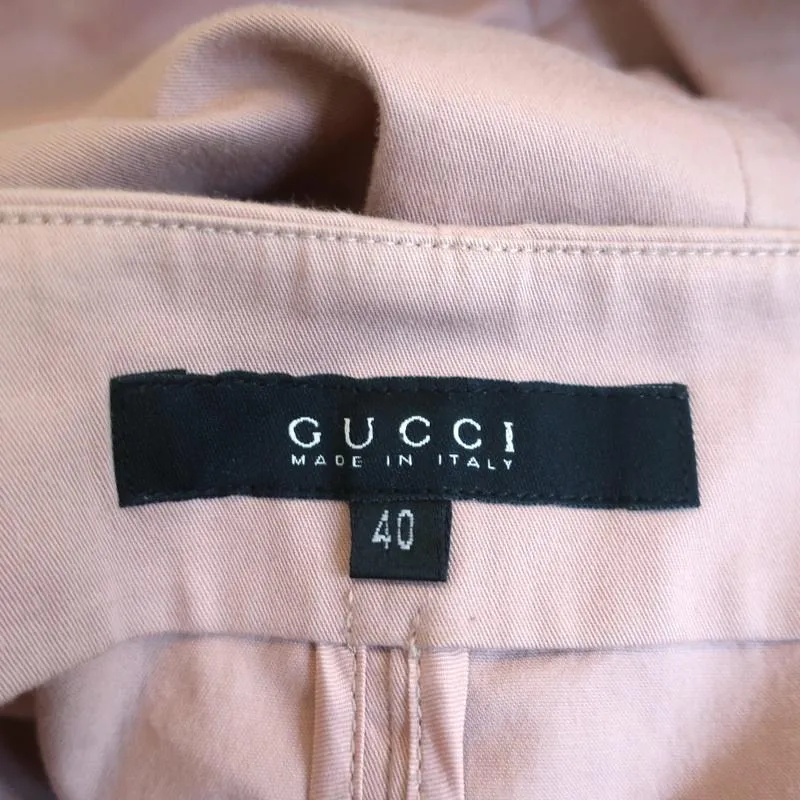 Gucci Tom Ford Front-Slit Pencil Skirt Pink Stretch Cotton Size 40