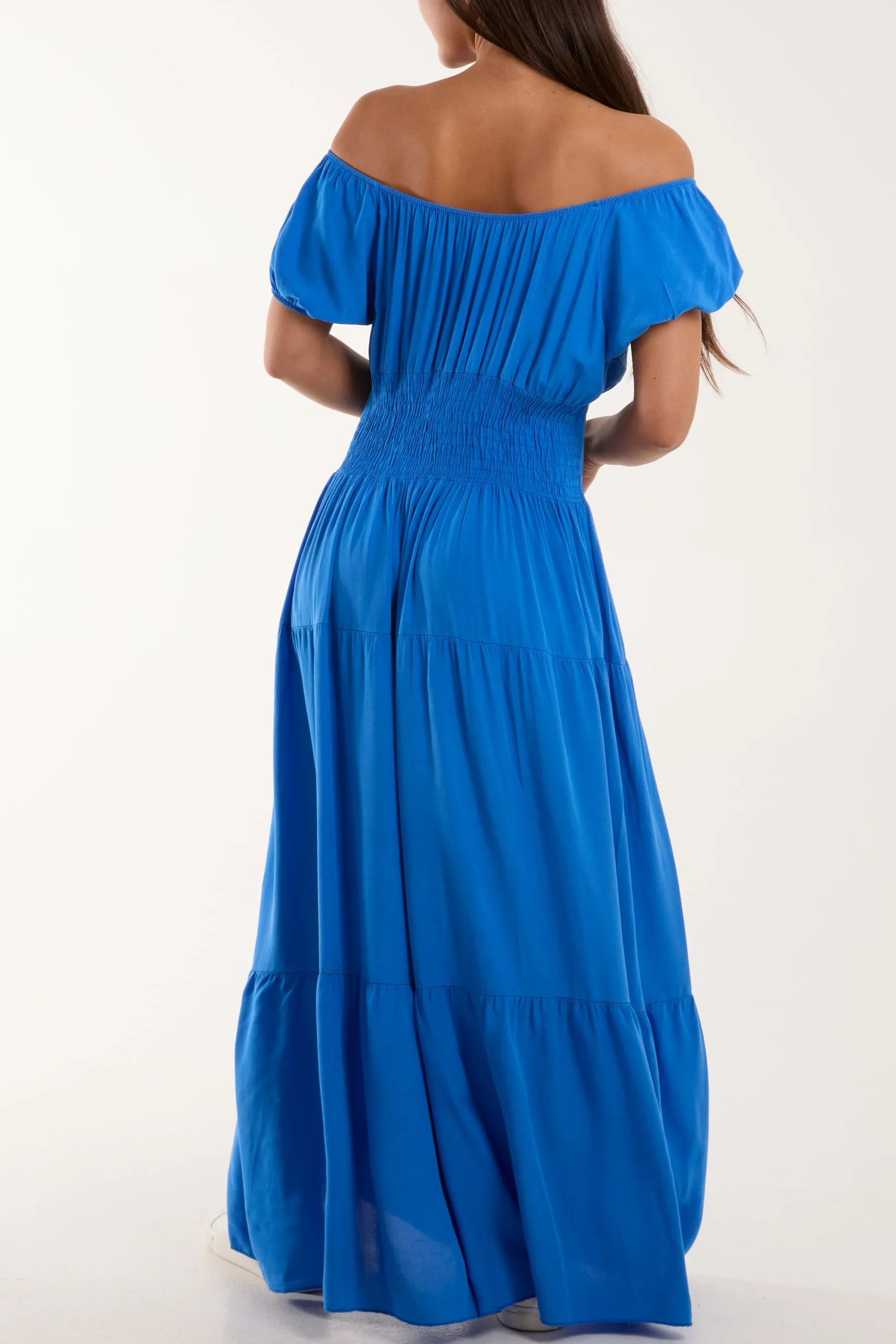 Gypsy Scoop Neck Button Maxi Dress