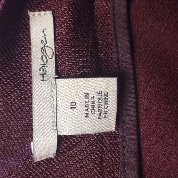 Halogen Zip Detail Pencil Skirt 10 Burgundy
