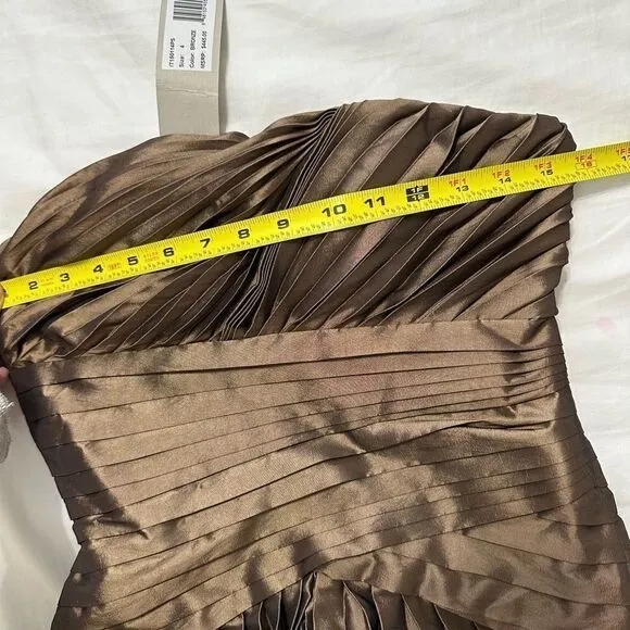 HALSTON HERITAGE Strapless Bronze  Cocktail Dress Dress SIZE 4