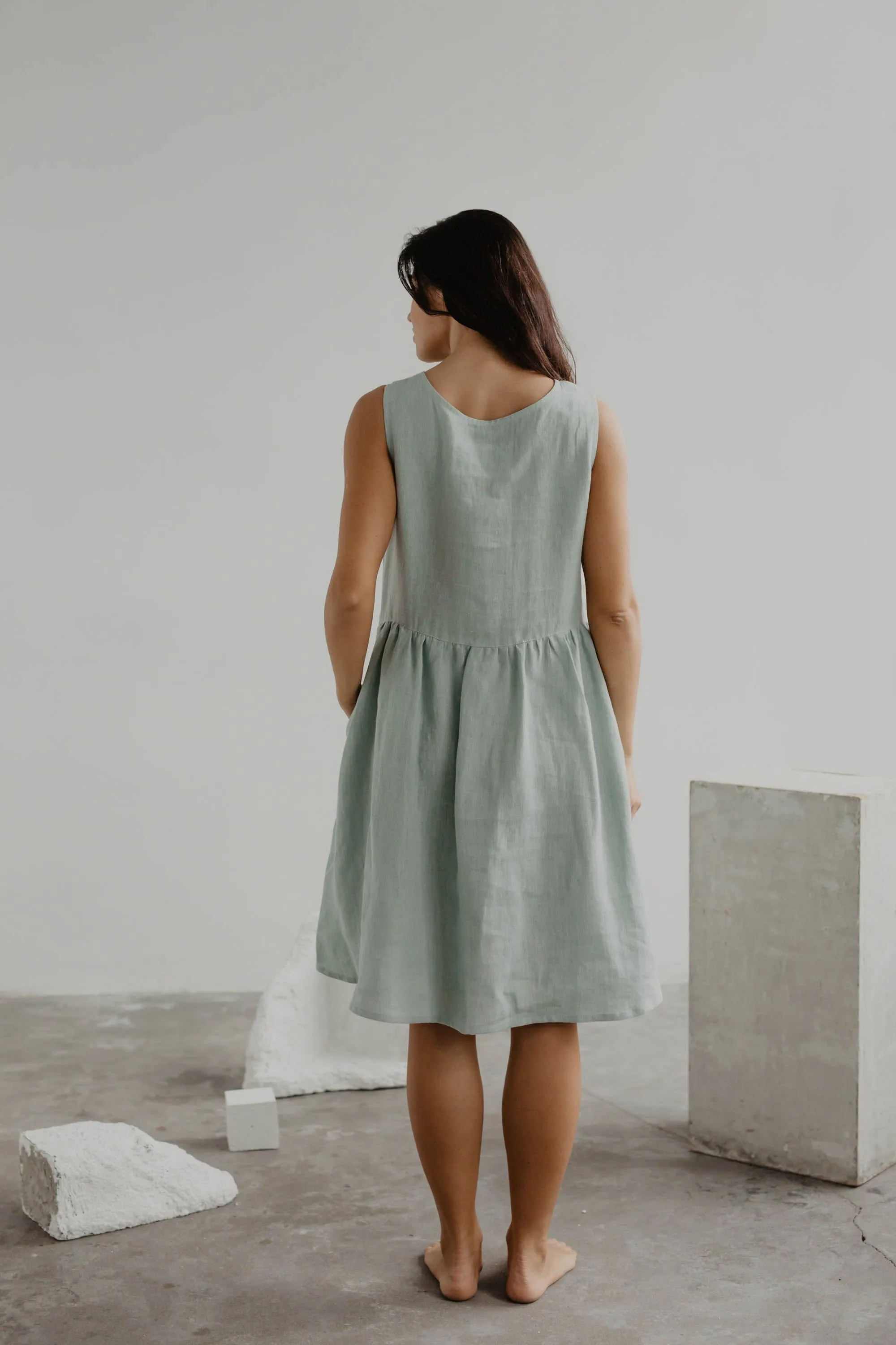 Hazel Linen Sleeveless Summer Dress | Multiple Colours