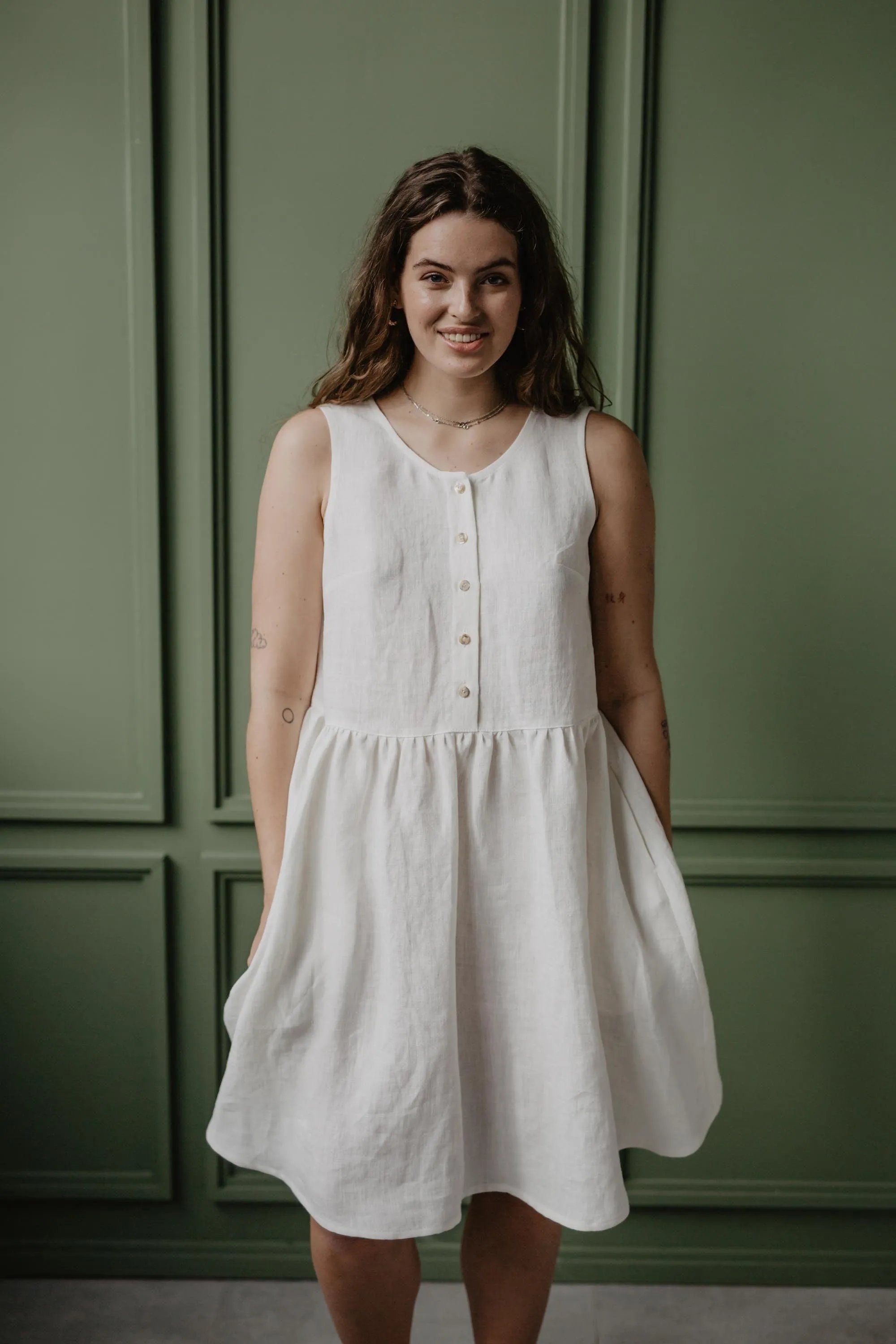 Hazel Linen Sleeveless Summer Dress | Multiple Colours