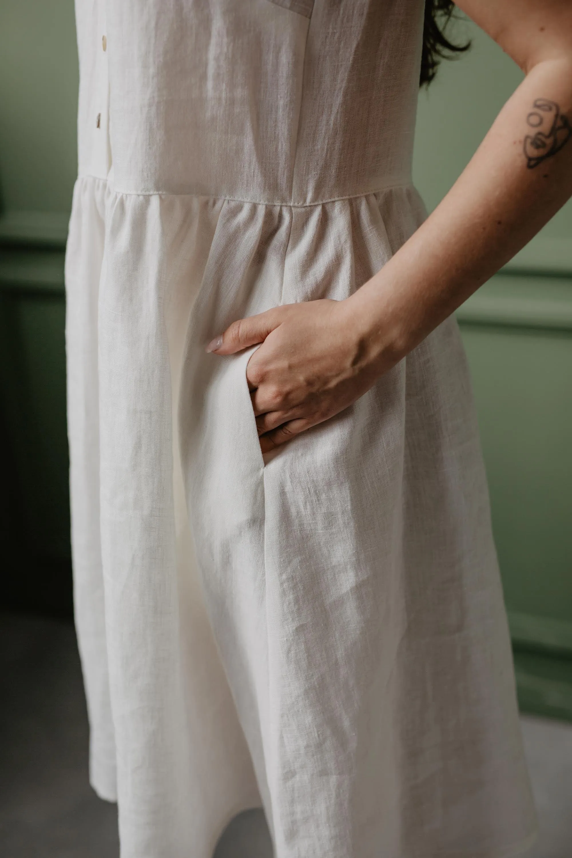 Hazel Linen Sleeveless Summer Dress | Multiple Colours