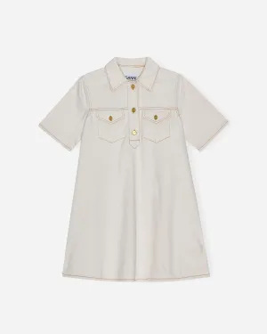 Heavy Denim Mini Dress - Egret