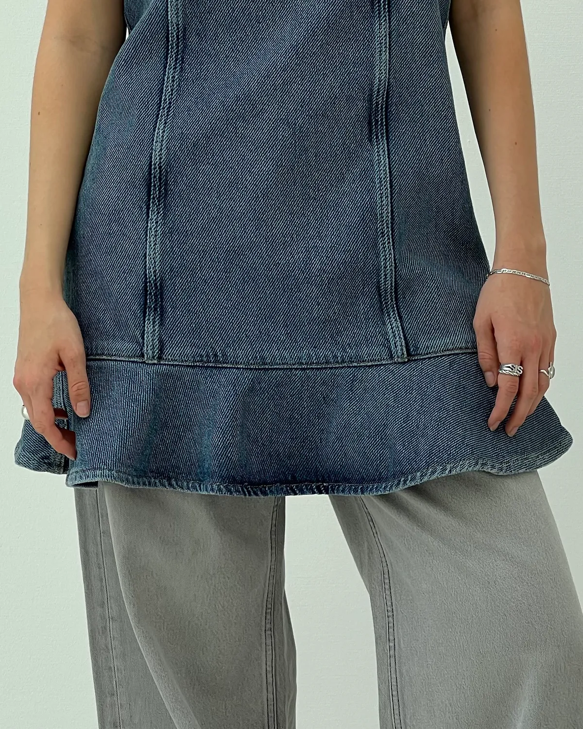 Heavy Denim Mini Dress - Tint Wash