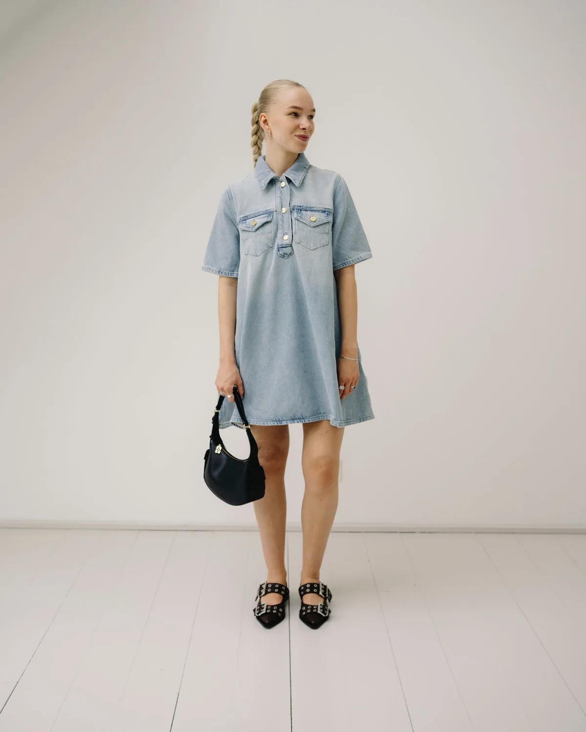 Heavy Denim Mini Dress - Tint Wash
