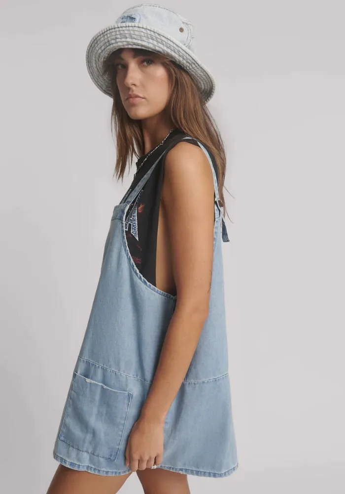 Hemp Denim Pini Mini Dress - Faded Blue