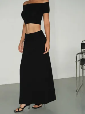 High Waist Slim Fit Maxi Skirts