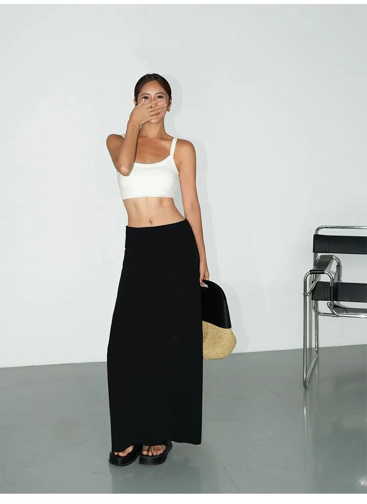 High Waist Slim Fit Maxi Skirts