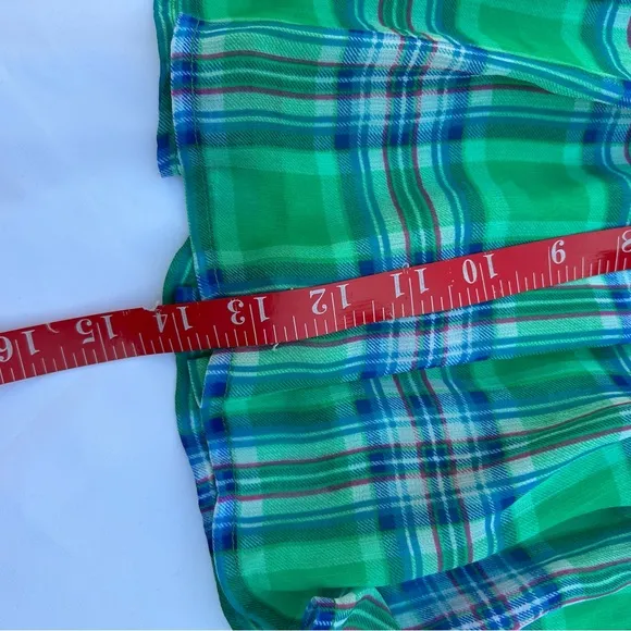 Hollister size S green plaid pleated schoolgirl Clueless mini skirt