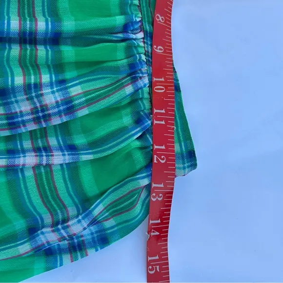 Hollister size S green plaid pleated schoolgirl Clueless mini skirt