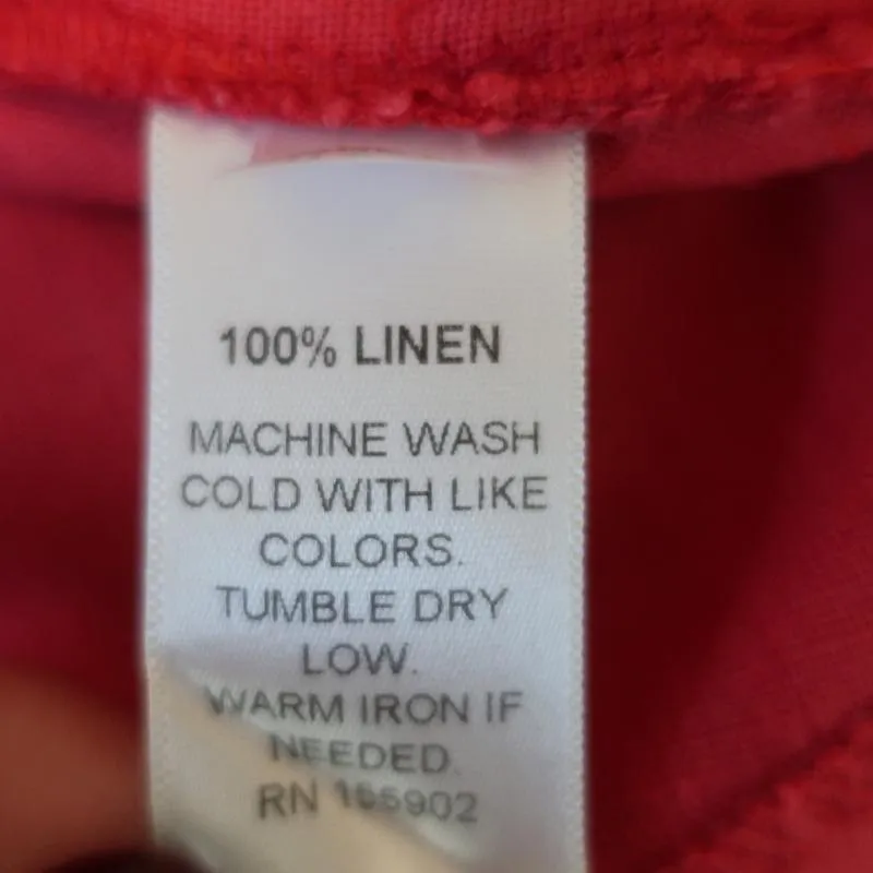 Honorine Mini Dress Red Pleated Linen Size Extra Small