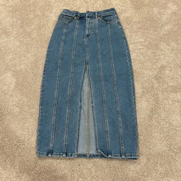 House of Harlow 1960 Nicole Richie Women's Maxi Denim Skirt Size 4